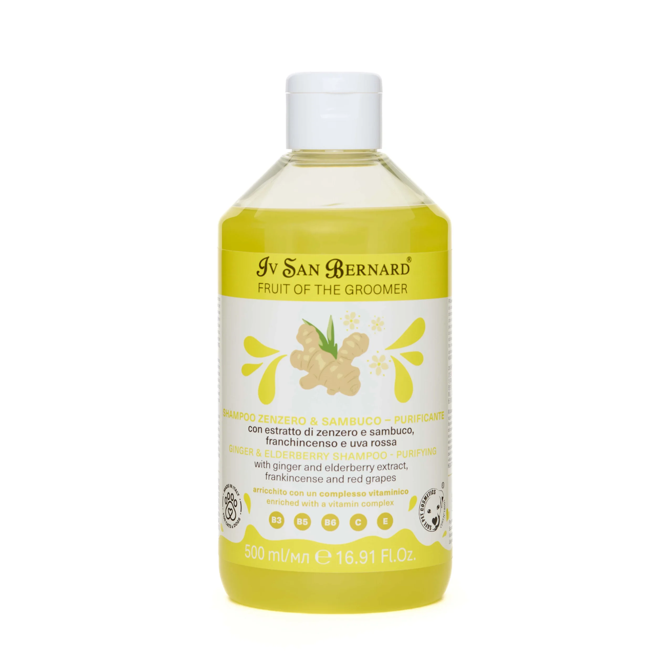 Sampon Iv San Bernard cu Ghimbir si Soc NEW, pentru caini si pisici, 500ml
